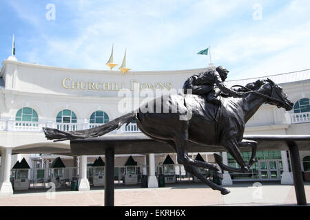 Eingang zum Churchill Downs Pferd Rennen verfolgen. Heimat des jährlichen Kentucky Derby in Lexington, Kentucky im Mai. Stockfoto