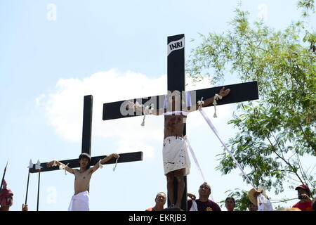 "Good Friday" Kreuzigungen in Pampanga, Philippinen. Stockfoto