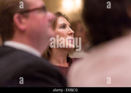 Ehemals Hewlett-Packard CEO Carly Fiorina und potenziellen republikanischen Präsidentschaftskandidaten bei der Financial Officers Landesstiftung 13. April 2015 in Charleston, South Carolina. Stockfoto