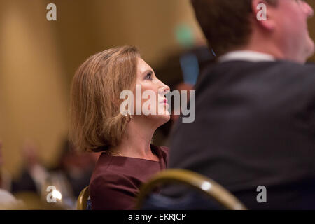 Ehemals Hewlett-Packard CEO Carly Fiorina und potenziellen republikanischen Präsidentschaftskandidaten bei der Financial Officers Landesstiftung 13. April 2015 in Charleston, South Carolina. Stockfoto