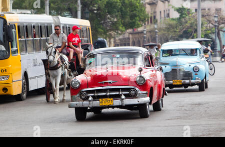 Amerikanische Oldtimer oder Fahrzeuge aus den 1920er und 1930er Jahren in Havanna Kuba Stockfoto