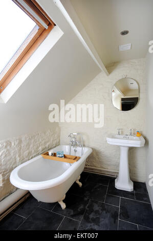 Badezimmer im Dachraum eine Berghütte UK Stockfoto