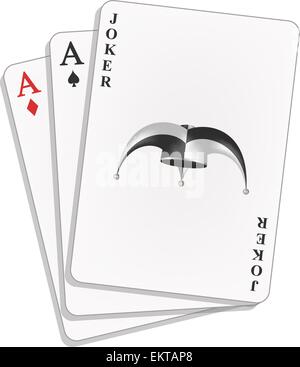 Joker mit Pik und Karo-Ass Stock Vektor