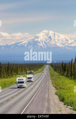 Autobahn, Alaska, Wohnmobil, Wrangell mountain Stockfoto