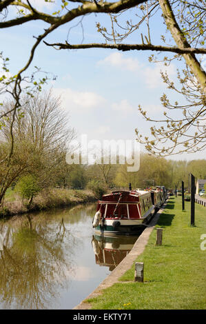 Narrowboats am Oxford-Kanal in der Nähe von Kidlington Oxfordshire UK Stockfoto