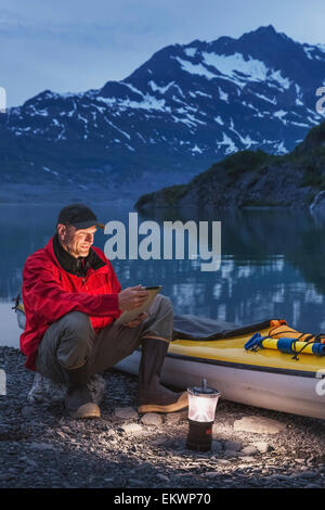 Kajak, Camping, Alaska, Urlaub Stockfoto