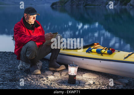 Kajak, Camping, Alaska, Urlaub Stockfoto