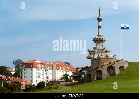 Denkmal für Marquis von Comillas, in der Stadt von Comillas, Kantabrien, Spanien Stockfoto