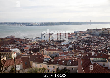 Castelo de São Jorge Blick über Lissabon - Portugal Stockfoto