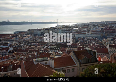 Castelo de São Jorge Blick über Lissabon - Portugal Stockfoto