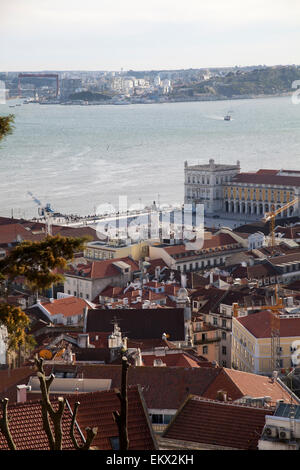 Castelo de São Jorge Blick über Lissabon - Portugal Stockfoto