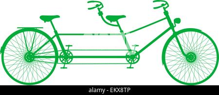 Retro-Tandem-Fahrrad in umweltfreundlichem design Stock Vektor