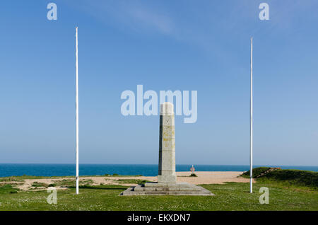 Kriegerdenkmal auf Slapton Sands bei Torcross in Devon Stockfoto