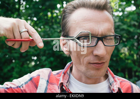 Spaß Kopfschuss Mann Stockfoto