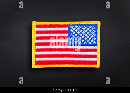 Amerikanische Flagge auf einem dunklen Hintergrund Stockfoto