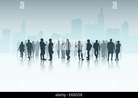 Menschen-Silhouetten im freien Stock Vektor