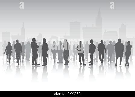 Menschen-Silhouetten im freien Stock Vektor