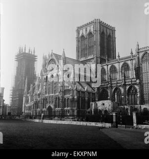 York Minster allgemeine Ansicht. 3. April 1961. Stockfoto