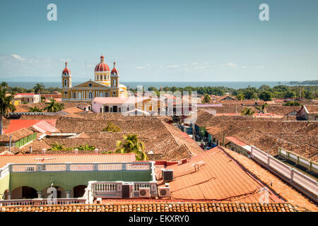 Blick über das historische Zentrum von Granada, Nicaragua Stockfoto