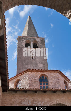 Euphrasius-Basilika in Porec, Istrien, Kroatien. UNESCO-Weltkulturerbe. Stockfoto