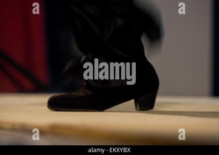 Detail der Füße eines Mannes tanzen Flamenco live Show, Spanien Stockfoto