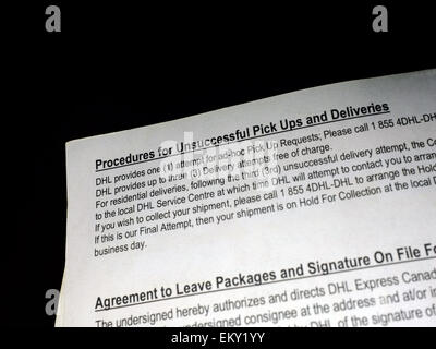 Paket Lieferung Service Papierkram. Stockfoto