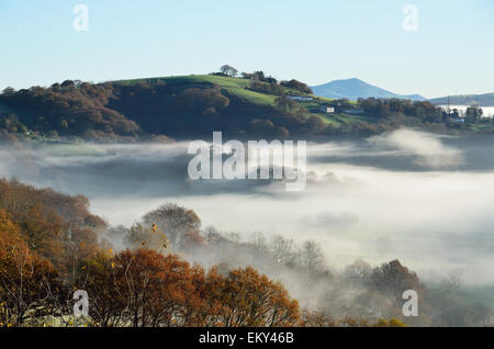 Ausläufern n Nebel, Pays Basque Stockfoto