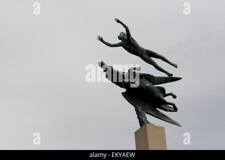 Mann und Pegasus, Skulptur von Carl Milles, Stockholm, Milles Garten Stockfoto