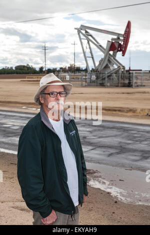 Tom Frantz ist eine vierte Generation Landwirt und einer Luftqualität und Anti-Fracking-Aktivist in Shafter, Kern COunty, Kalifornien Stockfoto