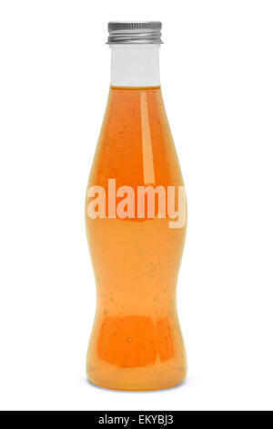 Limo-Flasche mit einem Orange trinken, Isolated on White Background. Stockfoto