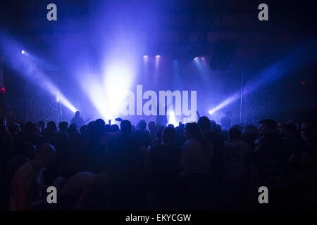 12. April 2015. 12. April 2015. San Jose, Kalifornien, USA - schwedischen extreme-Metal-Band Meshuggah tritt bei Angst FestEvil am RockBar Theater. © Jerome Brunet/ZUMA Draht/Alamy Live-Nachrichten Stockfoto