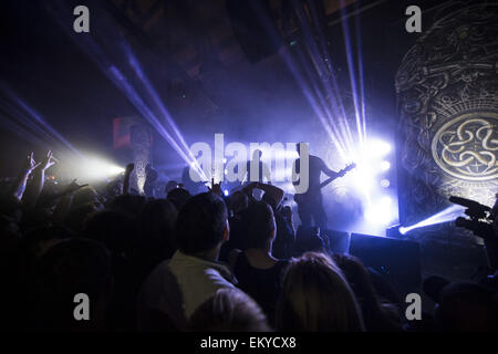 12. April 2015. 12. April 2015. San Jose, Kalifornien, USA - schwedischen extreme-Metal-Band Meshuggah tritt bei Angst FestEvil am RockBar Theater. © Jerome Brunet/ZUMA Draht/Alamy Live-Nachrichten Stockfoto