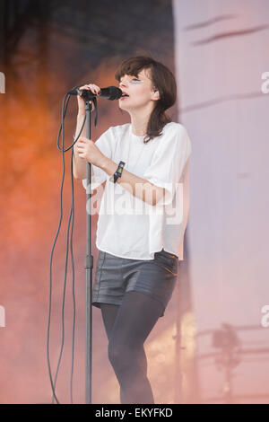 Chvrches führt beim Austin City Limits Music Festival.  Mitwirkende: Lauren Mayberry Where: Austin, Texas, Vereinigte Staaten, wann: 11. Oktober 2014 Stockfoto