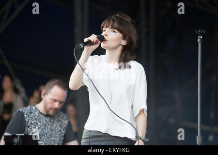 Chvrches führt beim Austin City Limits Music Festival.  Mitwirkende: Lauren Mayberry Where: Austin, Texas, Vereinigte Staaten, wann: 11. Oktober 2014 Stockfoto