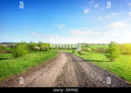 Straße in einer ländlichen Gegend Stockfoto