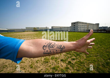 Italien, Mailand, Bollate Gefängnis, tattoo Stockfoto