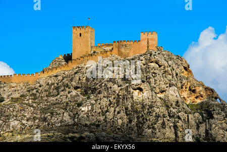 Sax Burg Castillo de Sax, auf einem Hügel, Sax, Provinz Alicante, Spanien Stockfoto