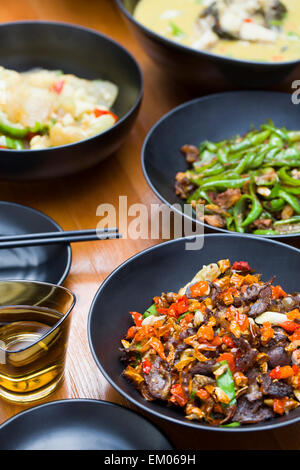 Chinesisches Rindfleisch mit Chili-Pfeffer Stockfoto