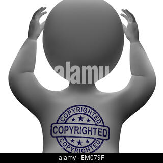 Urheberrechtlich geschützte Marke auf den Menschen zeigt, Patent oder Marken Stockfoto