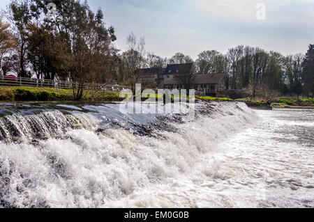 Bathampton Mill und Wehr am Fluss Avon im Bathampton Stockfoto