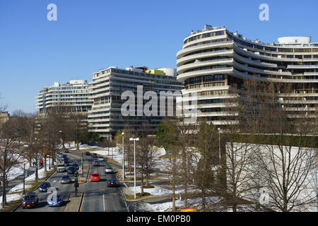 Die Watergate-Komplex, Apartments und Hotel am Ufer des Potomac River, Washington DC USA. Stockfoto