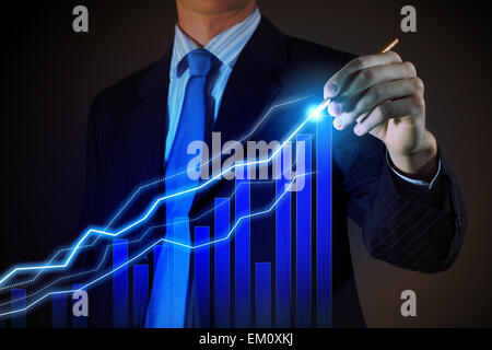 Business-Mann-Zeichnung-Grafik Stockfoto