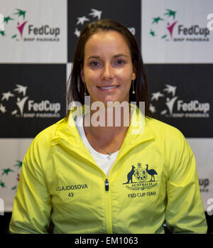 Den Bosch, Niederlande. 15. April 2015.  Benefizprojekt, Fedcup Niederlande-Australien, Jarmila Gajdosova (AUS) Foto: Tennisimages/Henk Koster Credit: Henk Koster/Alamy Live-Nachrichten Stockfoto