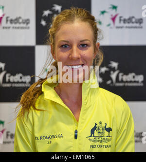 Den Bosch, Niederlande. 15. April 2015.  Benefizprojekt, Fedcup Niederlande-Australien, Olivia Rogowska (AUS) Foto: Tennisimages/Henk Koster Credit: Henk Koster/Alamy Live-Nachrichten Stockfoto