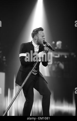 Glasgow, Schottland. 14. April 2015. Olly Murs in Konzert, SSE Hydro Glasgow (14. April 2015) Credit: Iain McDonagh/Alamy Live News Stockfoto