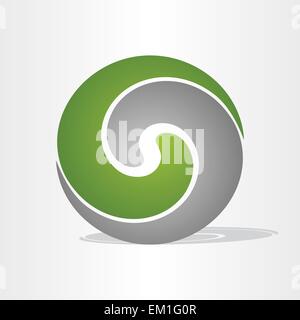 flüssiger Kunststoff-Kugel-Icon grün-Design-element Stock Vektor