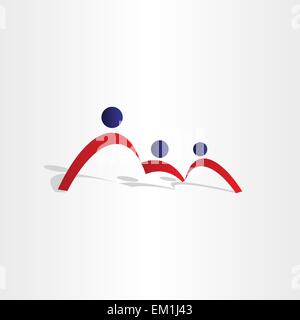 Familie Symbol Mutter Vater Sohn stilisierte symbol Stock Vektor