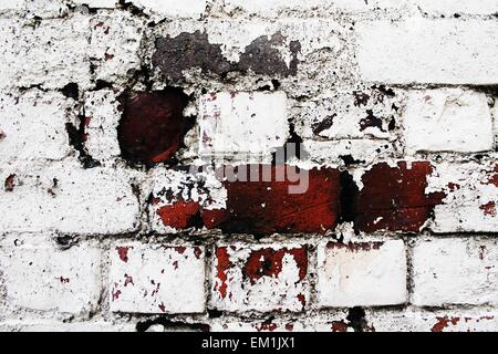 Alte Mauer Textur verwitterte abblätternde Farbe Stockfoto