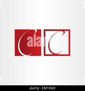 Buchstabe C Symbole Zeichen Symbol Design Sing Form Web rot Stock Vektor