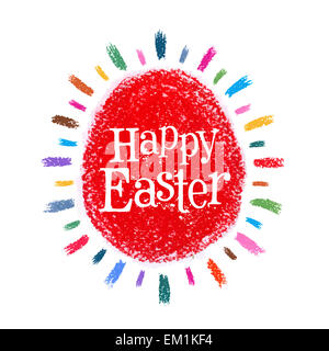 Happy Easter Vektor Logo Design-Vorlage. Symbol für Urlaub oder Grußkarte. Stockfoto